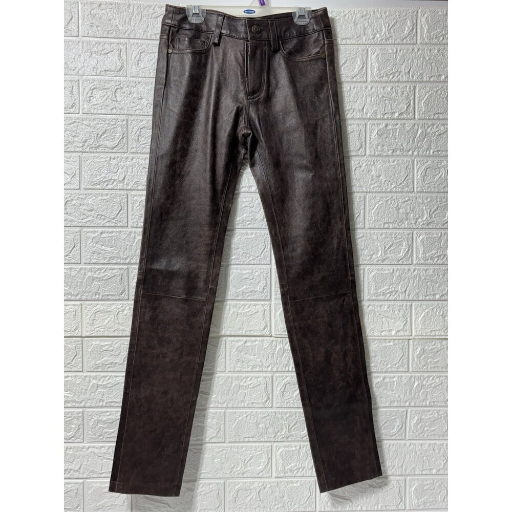 New w/o Tags Zadig & Voltaire Phlame Cuir Chocolate Sheep Leather Pants Size 34